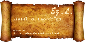 Szalóky Leonárd névjegykártya
